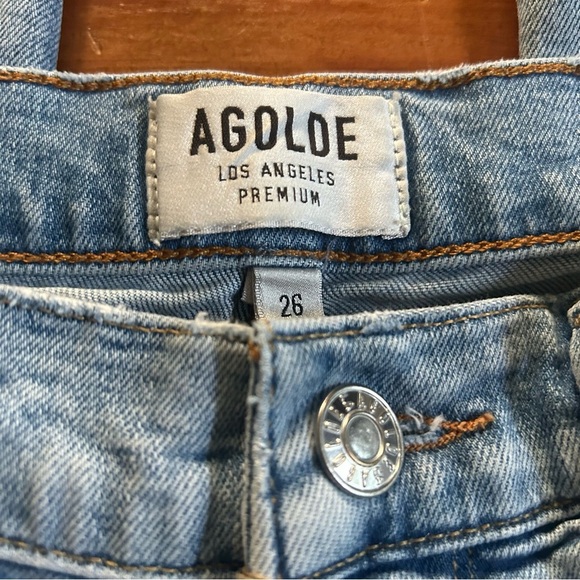 Agolde Sophie Mid-Rise Skinny Crop Jeans, Outsider Wash distressed Size 26 - Picture 3 of 13